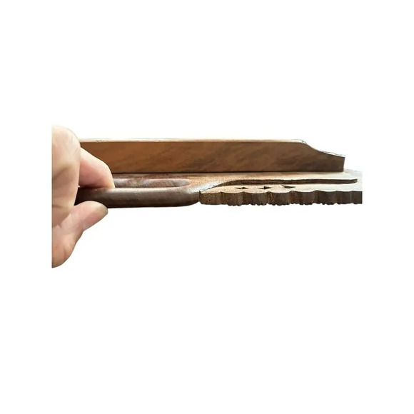 Vintage Indian Hand Carved Wooden Serving Tray or Tea Tray Ornate Design - Picture 8 of 9